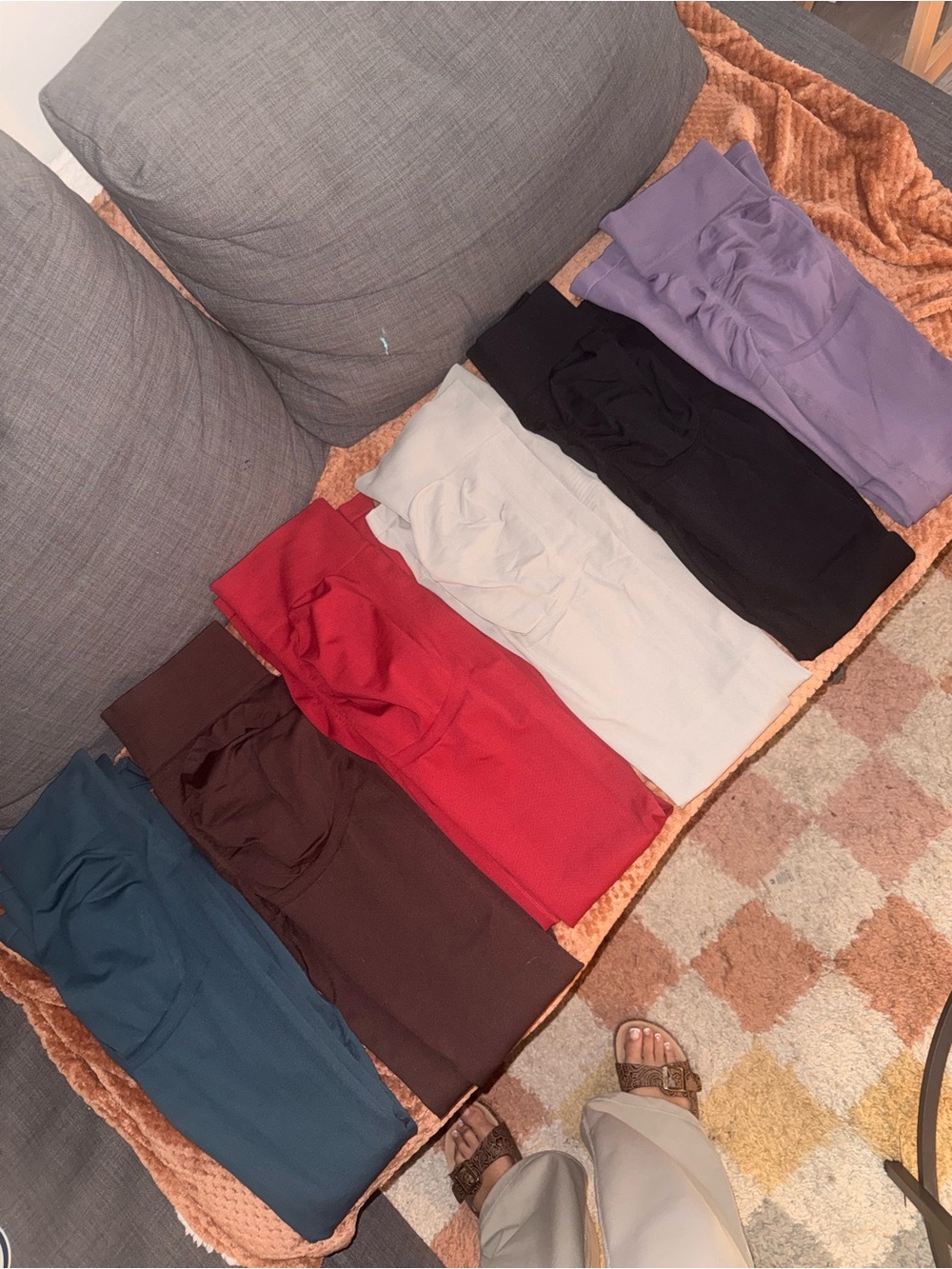 6 PAIRS- New YE0REO High-Rise Mini Flare Butt-Lift Leggings